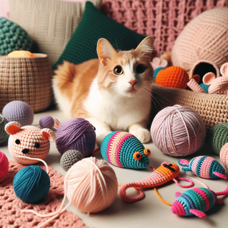 Conforto e entretenimento: bonecos de crochê para felinos