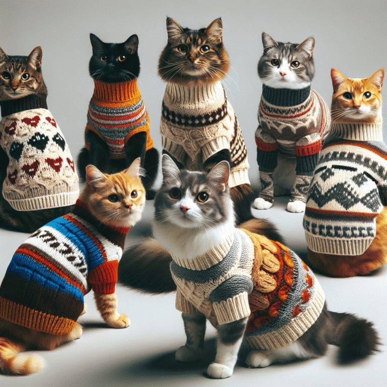 camisetas de tricô para gatos: estilo e conforto