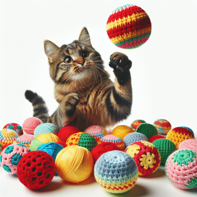 Bolas de crochê: a diversão que seu gato merece