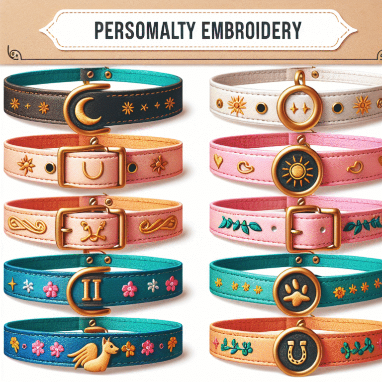 coleiras com nome bordado: identificação com personalidade
