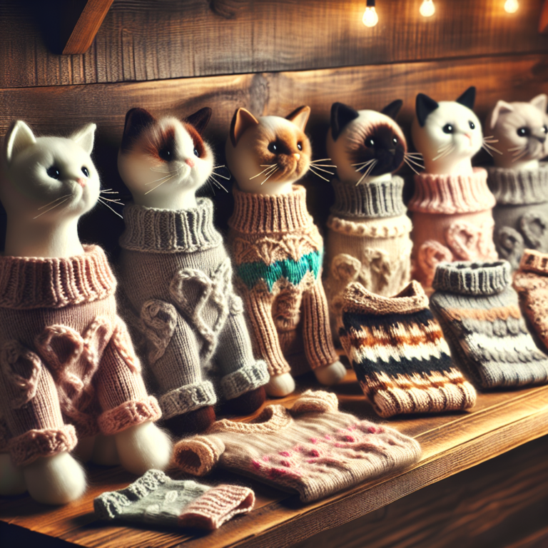 camisetas de tricô para gatos: elegância caseira