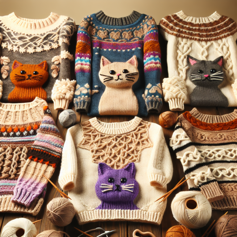 camisetas de tricô para gatos: elegância caseira