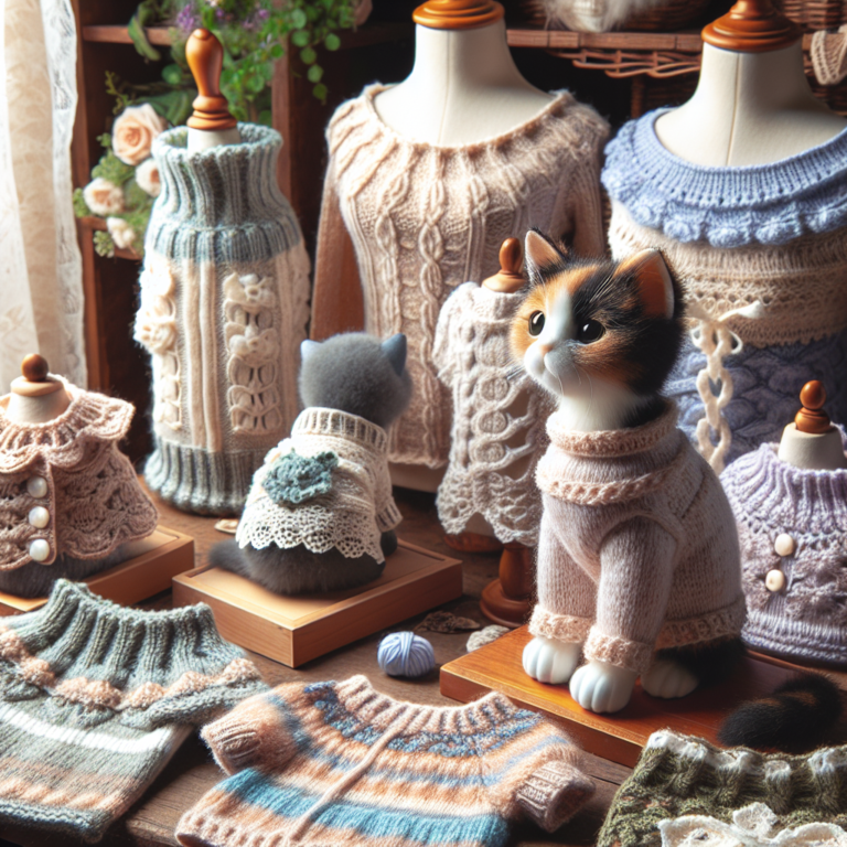 camisetas de tricô para gatos: elegância caseira