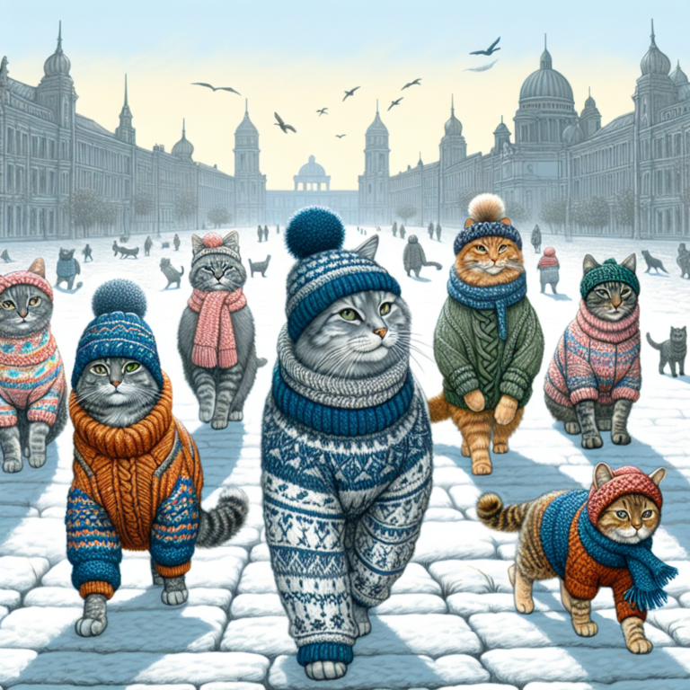 caminhadas de tricô para gatos: aconchego e elegância