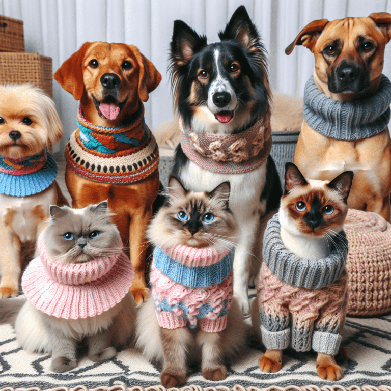 coleiras de tricô para pets: aconchego e moda