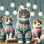 caminhadas de tricô para gatos: aquecimento com estilo
